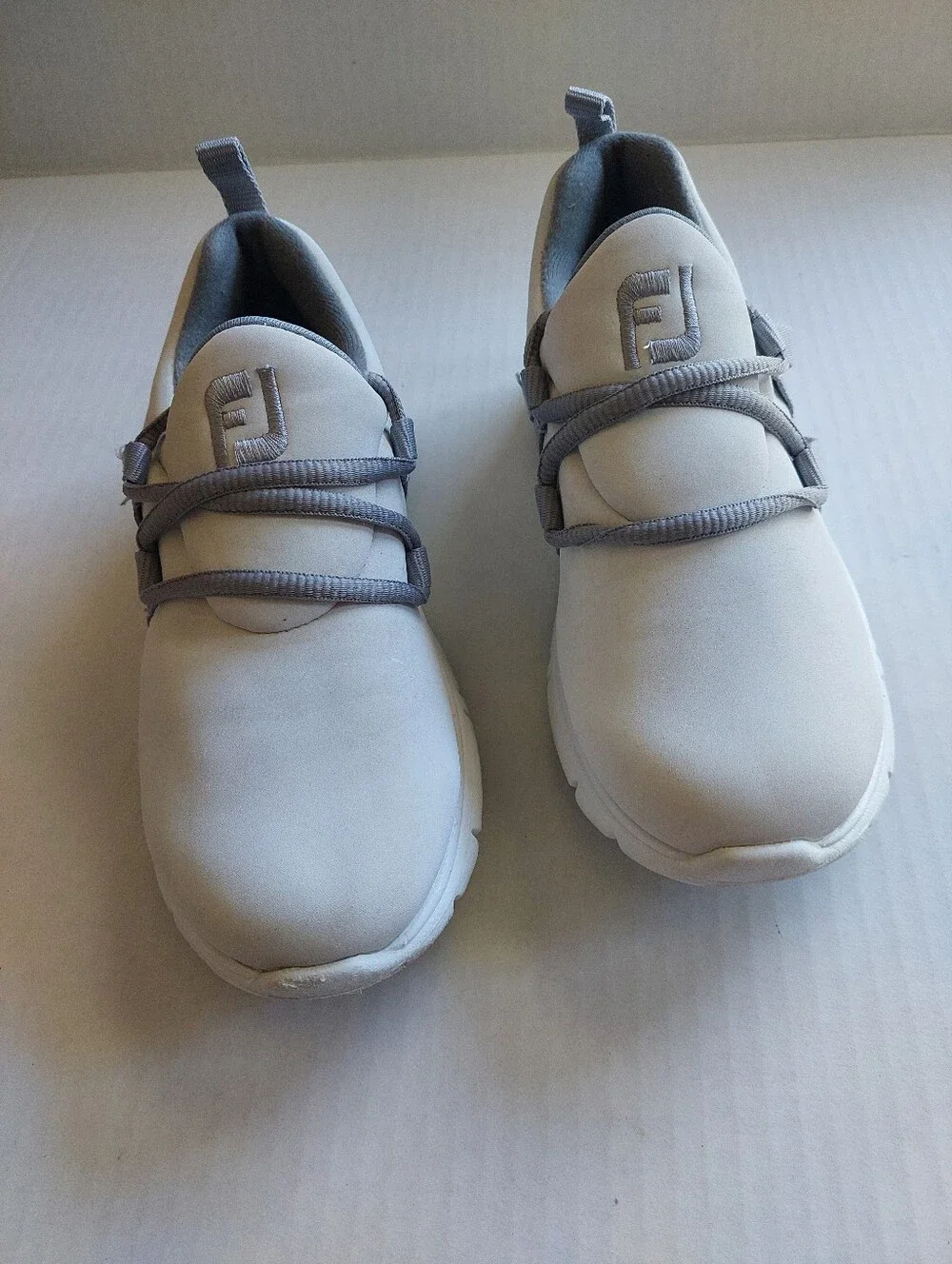 Size 1 Kids FootJoy Golf Sneakers White/Gray  Sport Shoes Foot Joy
